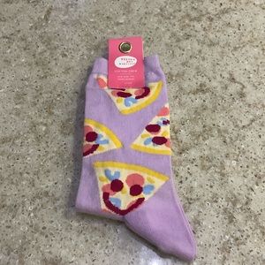 NWT Yellow Owl Workshop Pizza Happy Face Crew Socks